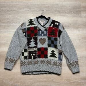 Vintage Woolrich Patchwork Wool Sweater Women’s S‎